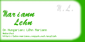 mariann lehn business card